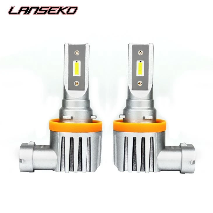 Lanseko V10P یلئڈی کار سر لائٹ دھند روشنی 4000LM H11 قیادت ڈرائیونگ لائٹس اصل ہالوگان سائز