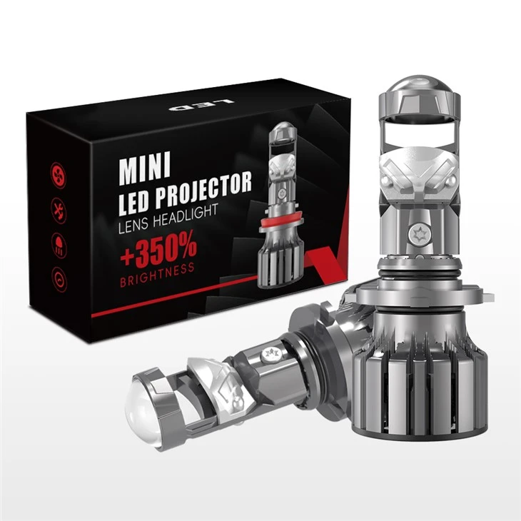 2 ٹکڑا 9006 Mini Bi-LED پروجیکٹر لینس ہیڈلائٹ بلب